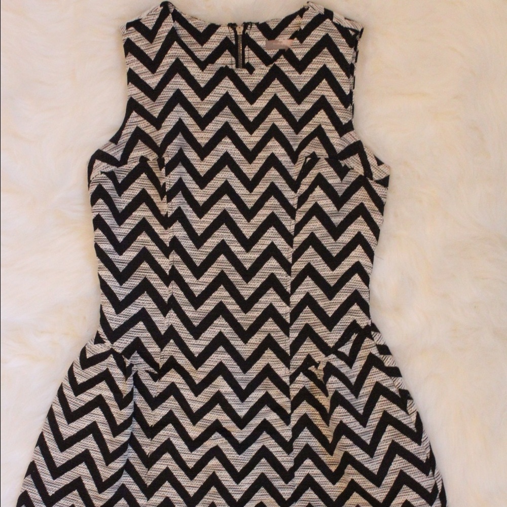 Black and white chevron dress.